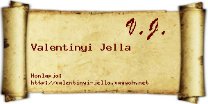 Valentinyi Jella névjegykártya
